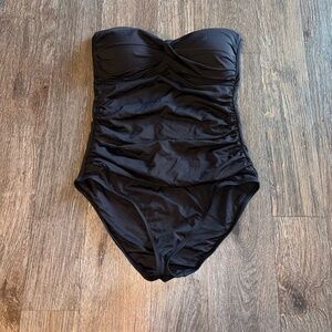 Anne Cole twist front black one piece swimsuit Sz 8
